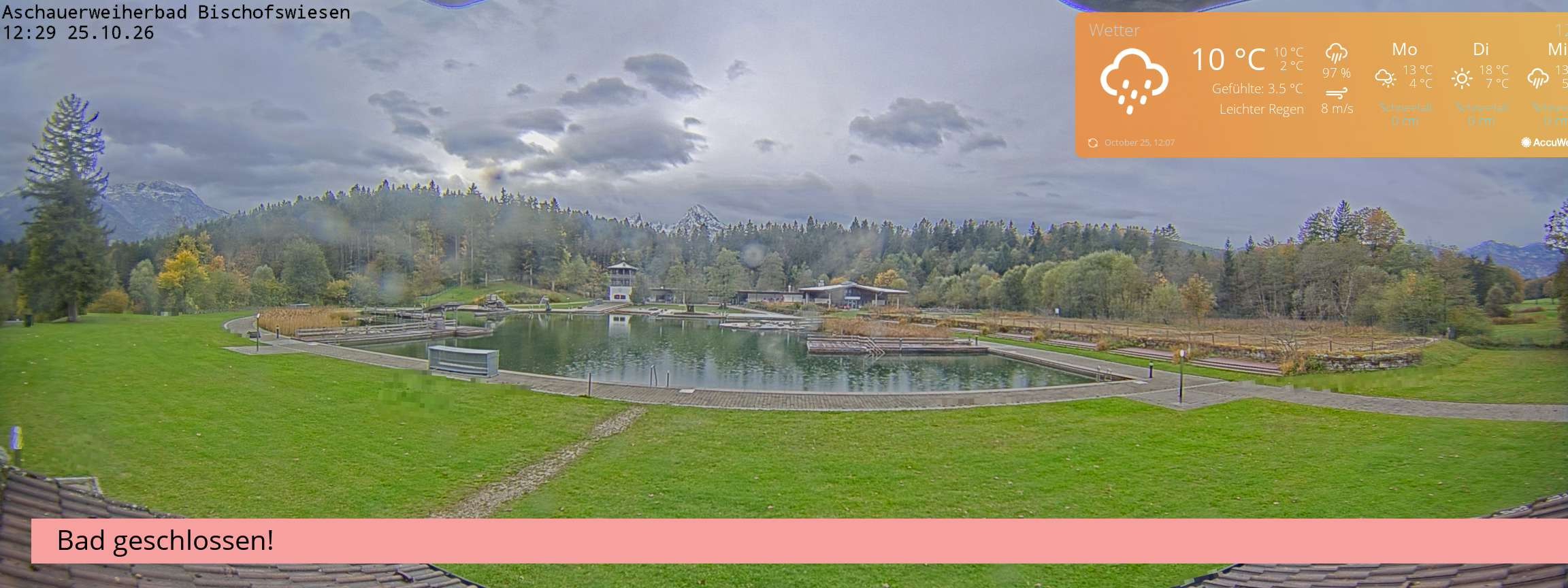 Archiv Foto Webcam Bischofswiesen: Naturbad Aschauerweiher