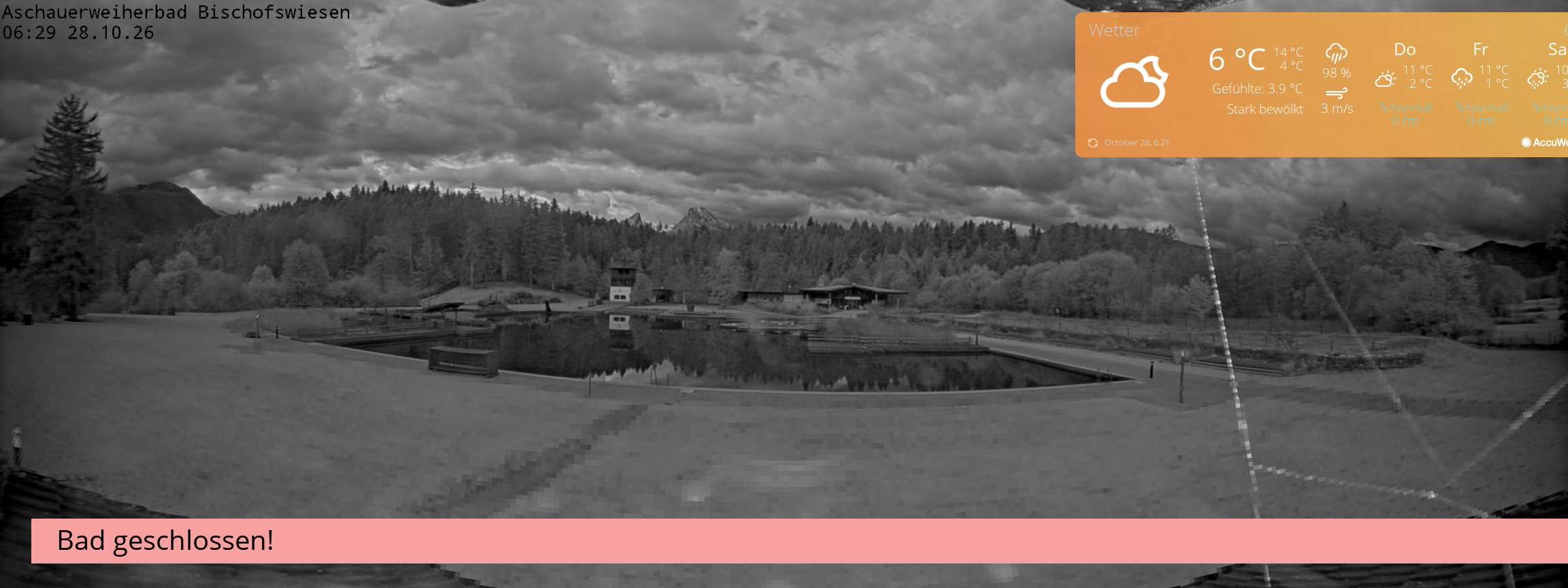Archiv Foto Webcam Bischofswiesen: Naturbad Aschauerweiher