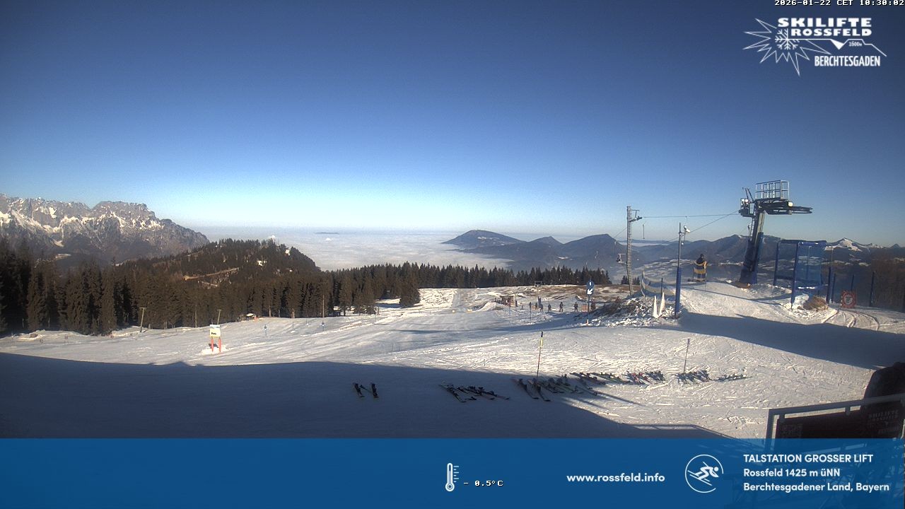 Archived image Webcam Rossfeld ski resort: Großer lift T-Bar
