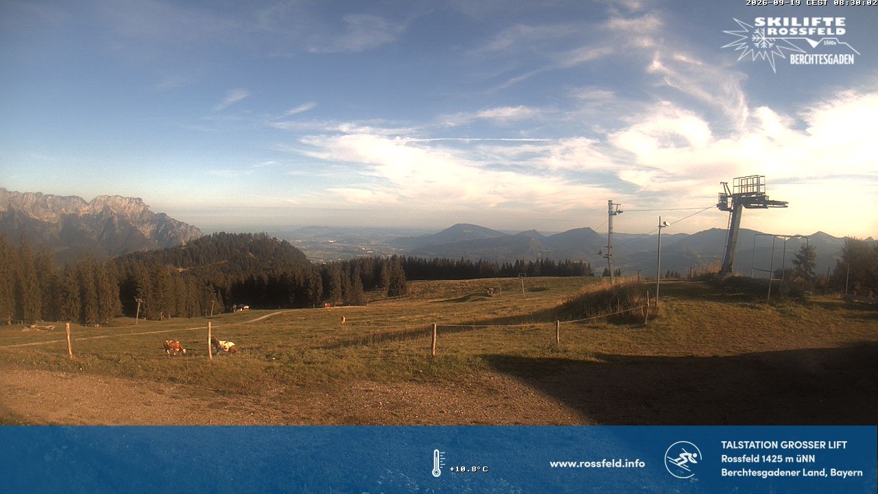Archived image Webcam Rossfeld ski resort: Großer lift T-Bar