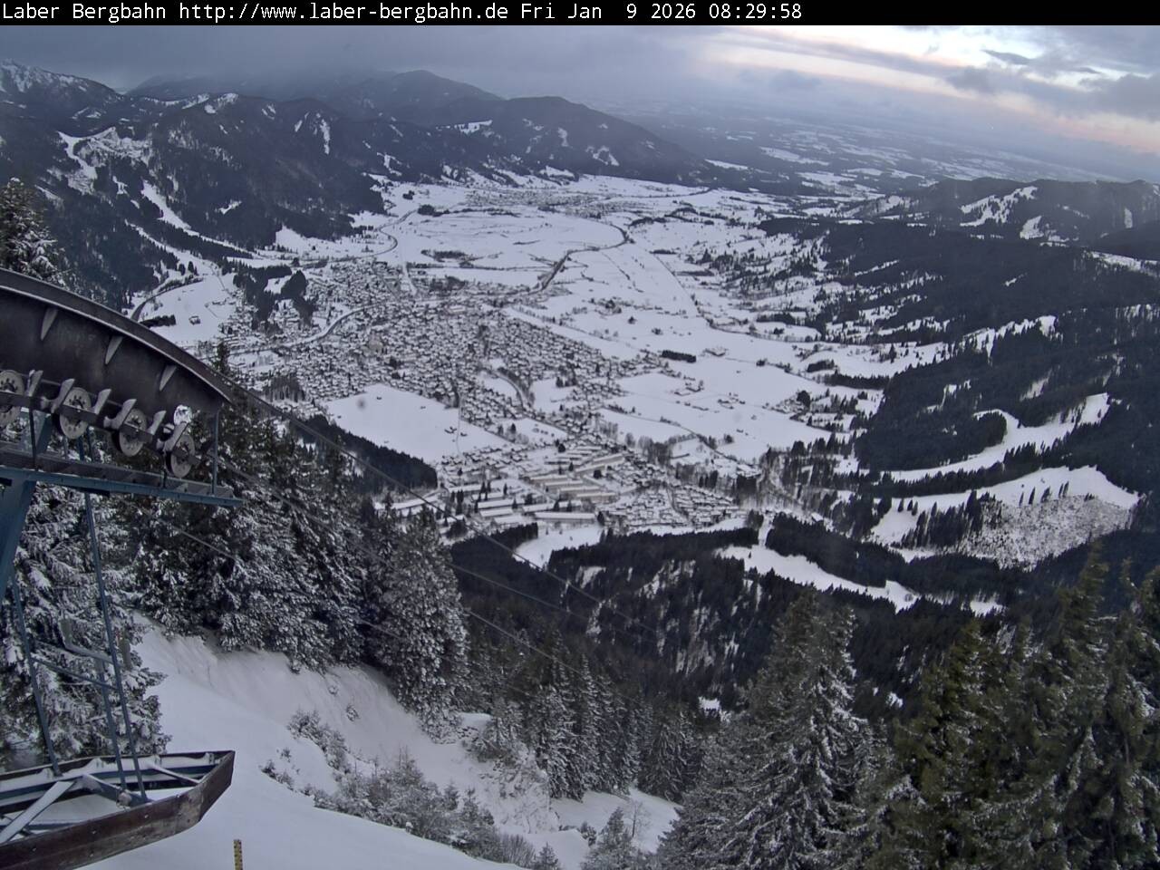 Archiv Foto Webcam Blick auf Oberammergau (Laber Bahn Bergstation)
