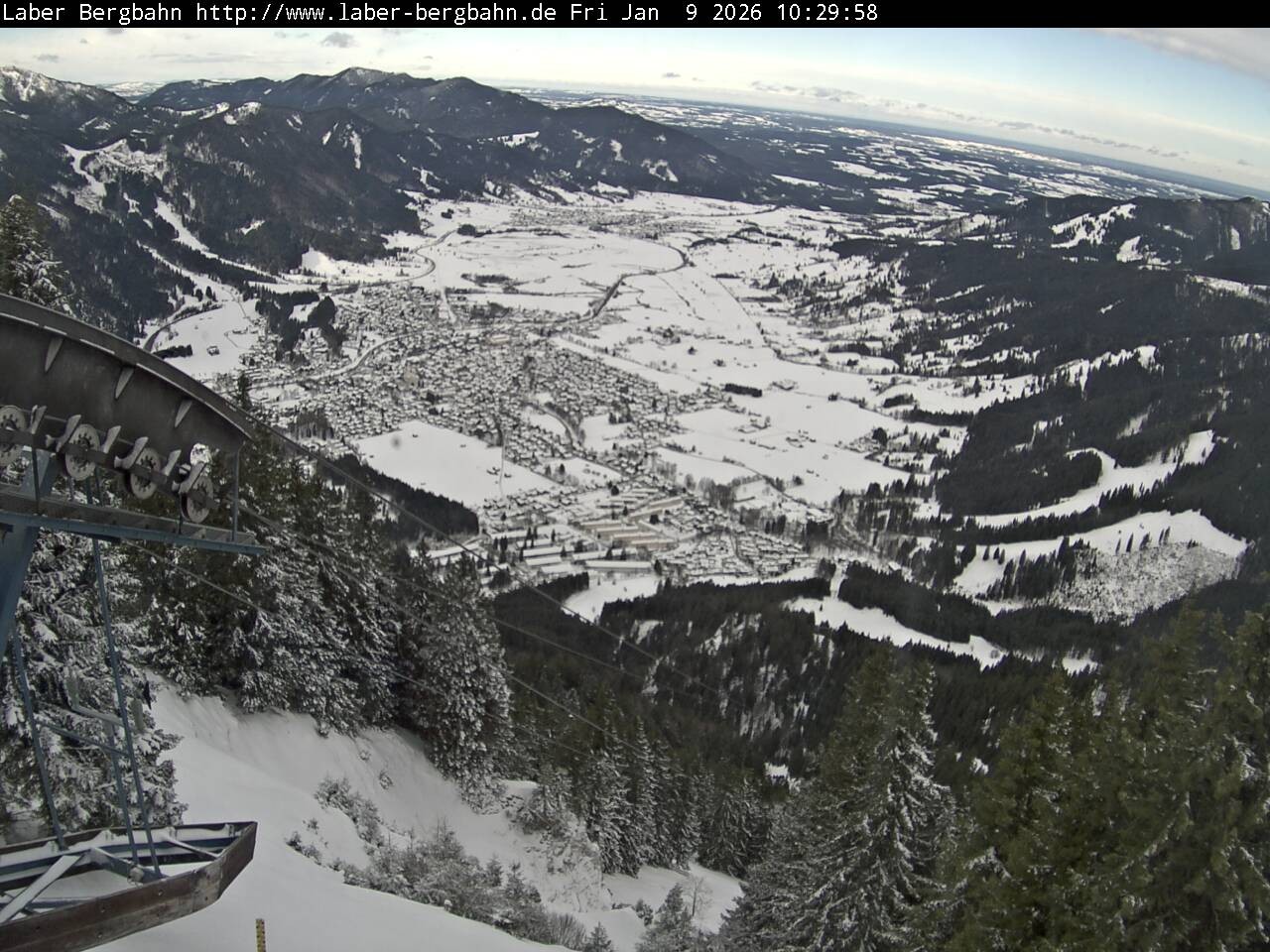 Archiv Foto Webcam Blick auf Oberammergau (Laber Bahn Bergstation)