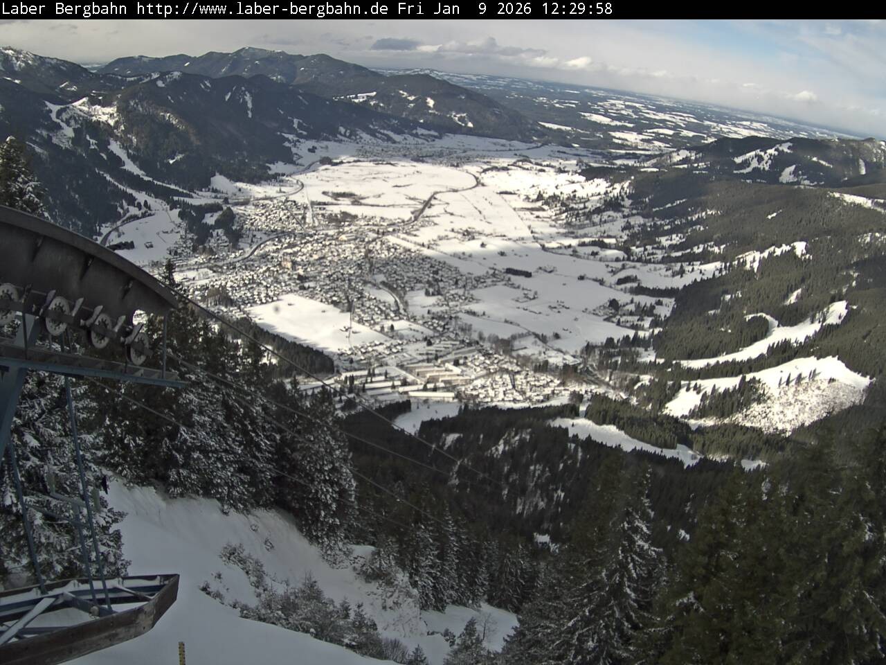 Archiv Foto Webcam Blick auf Oberammergau (Laber Bahn Bergstation)