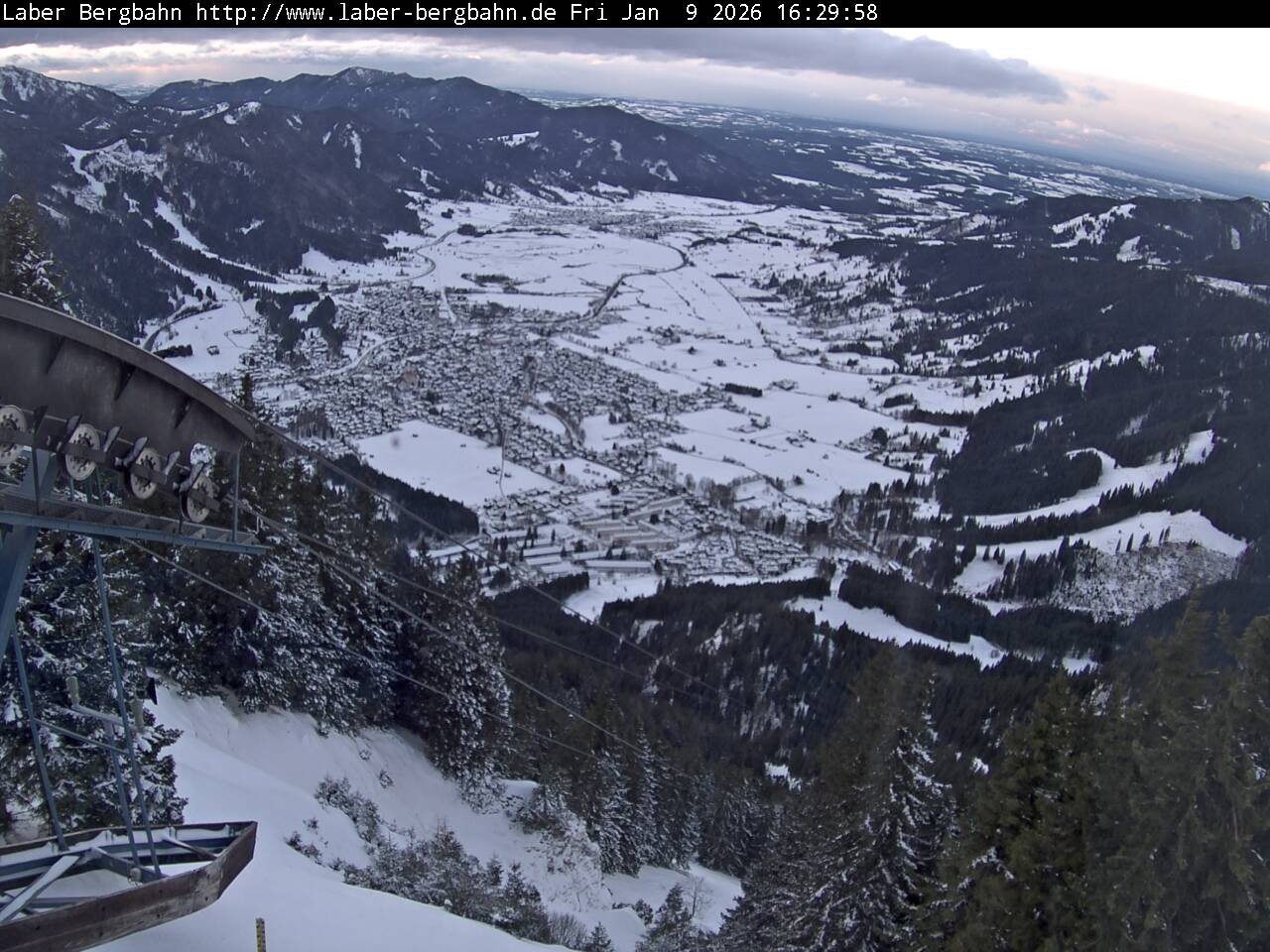 Archiv Foto Webcam Blick auf Oberammergau (Laber Bahn Bergstation)