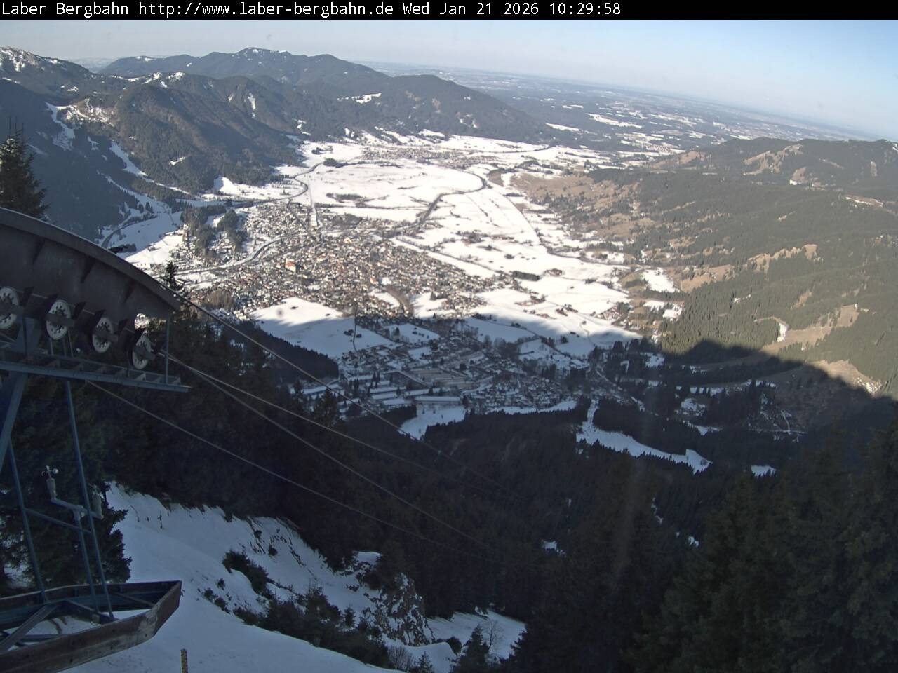 Archiv Foto Webcam Blick auf Oberammergau (Laber Bahn Bergstation)