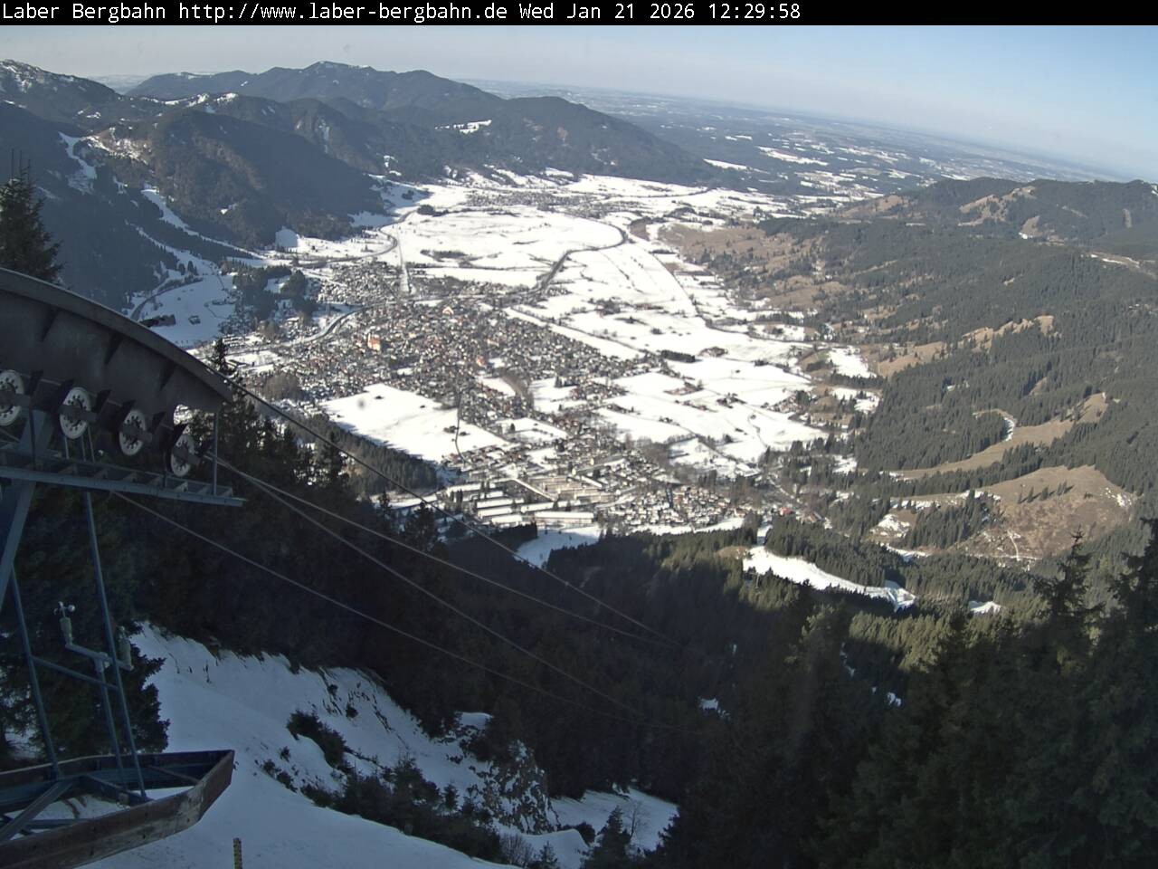 Archiv Foto Webcam Blick auf Oberammergau (Laber Bahn Bergstation)