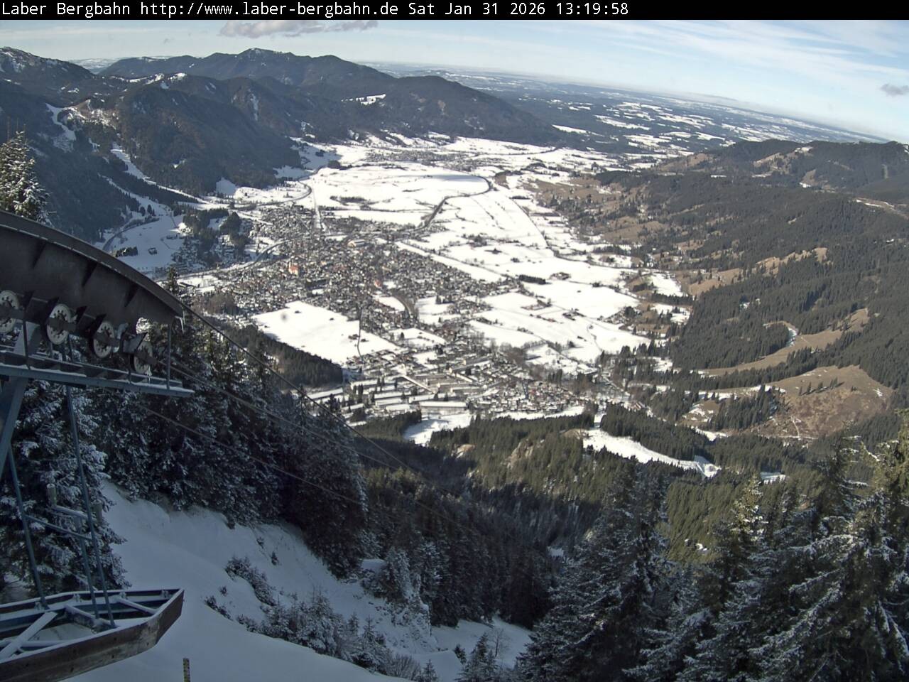 Archiv Foto Webcam Blick auf Oberammergau (Laber Bahn Bergstation)