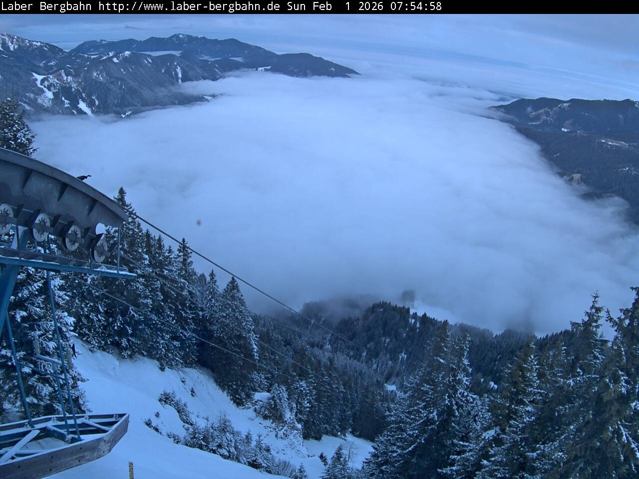 Archiv Foto Webcam Blick auf Oberammergau (Laber Bahn Bergstation)