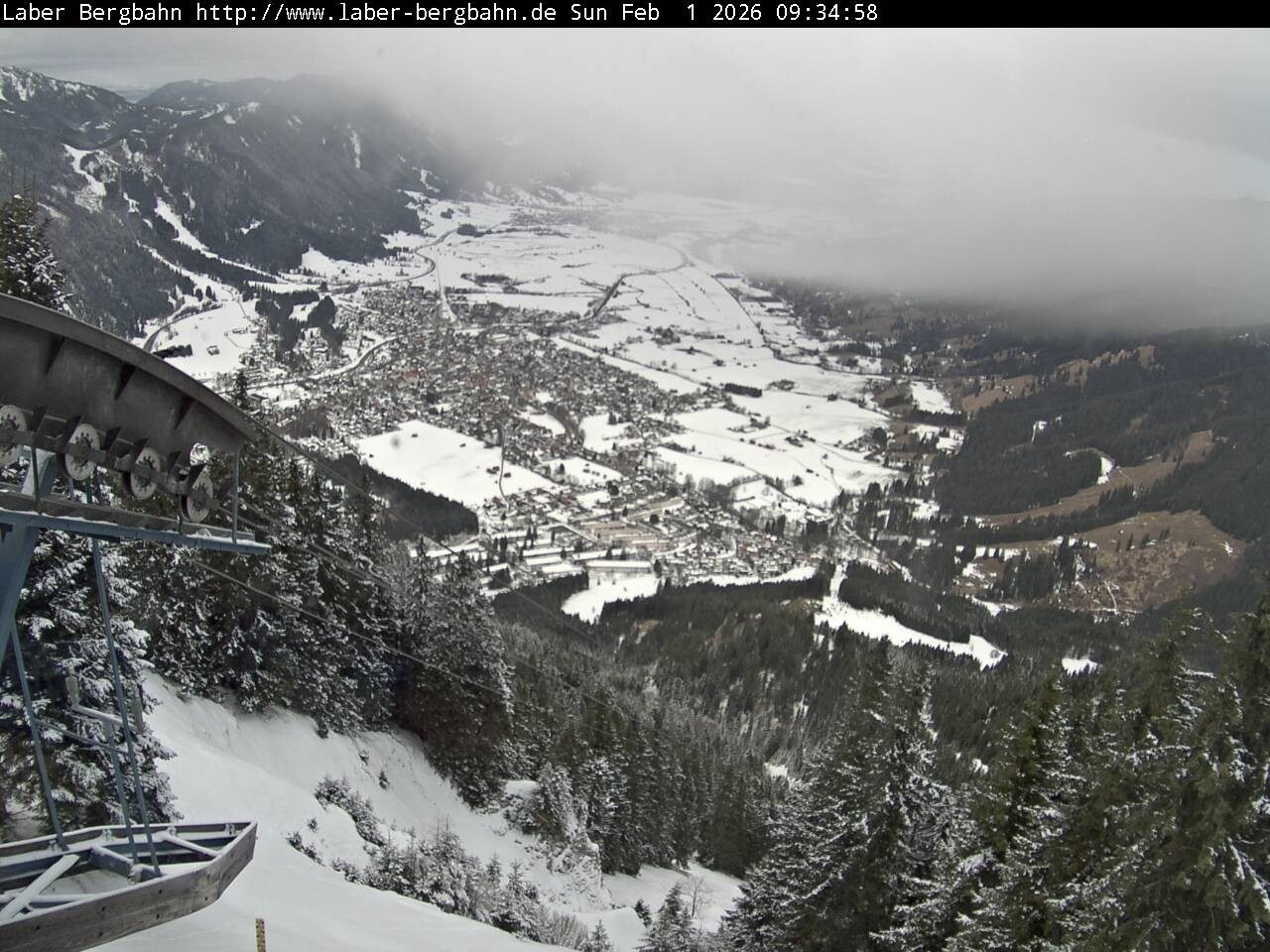 Archiv Foto Webcam Blick auf Oberammergau (Laber Bahn Bergstation)