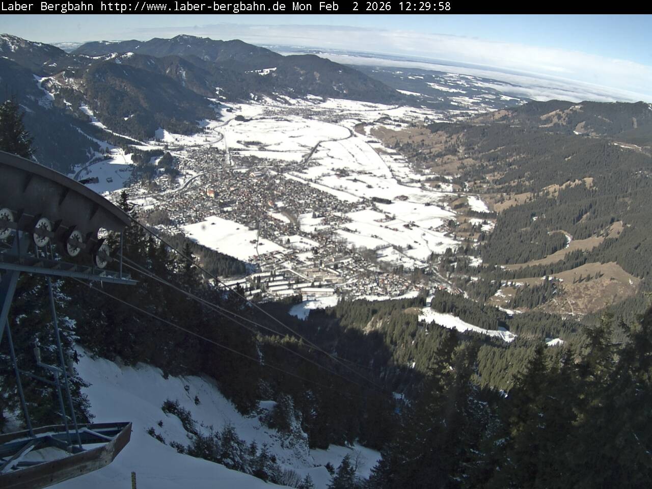 Archived image Webcam View of Oberammergau (Laber Bahn mountain station)