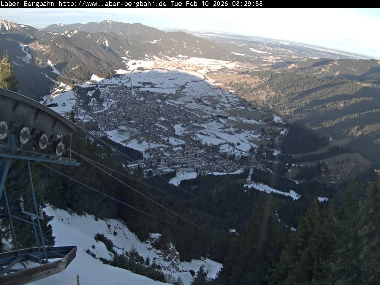 Archiv Foto Webcam Blick auf Oberammergau (Laber Bahn Bergstation)