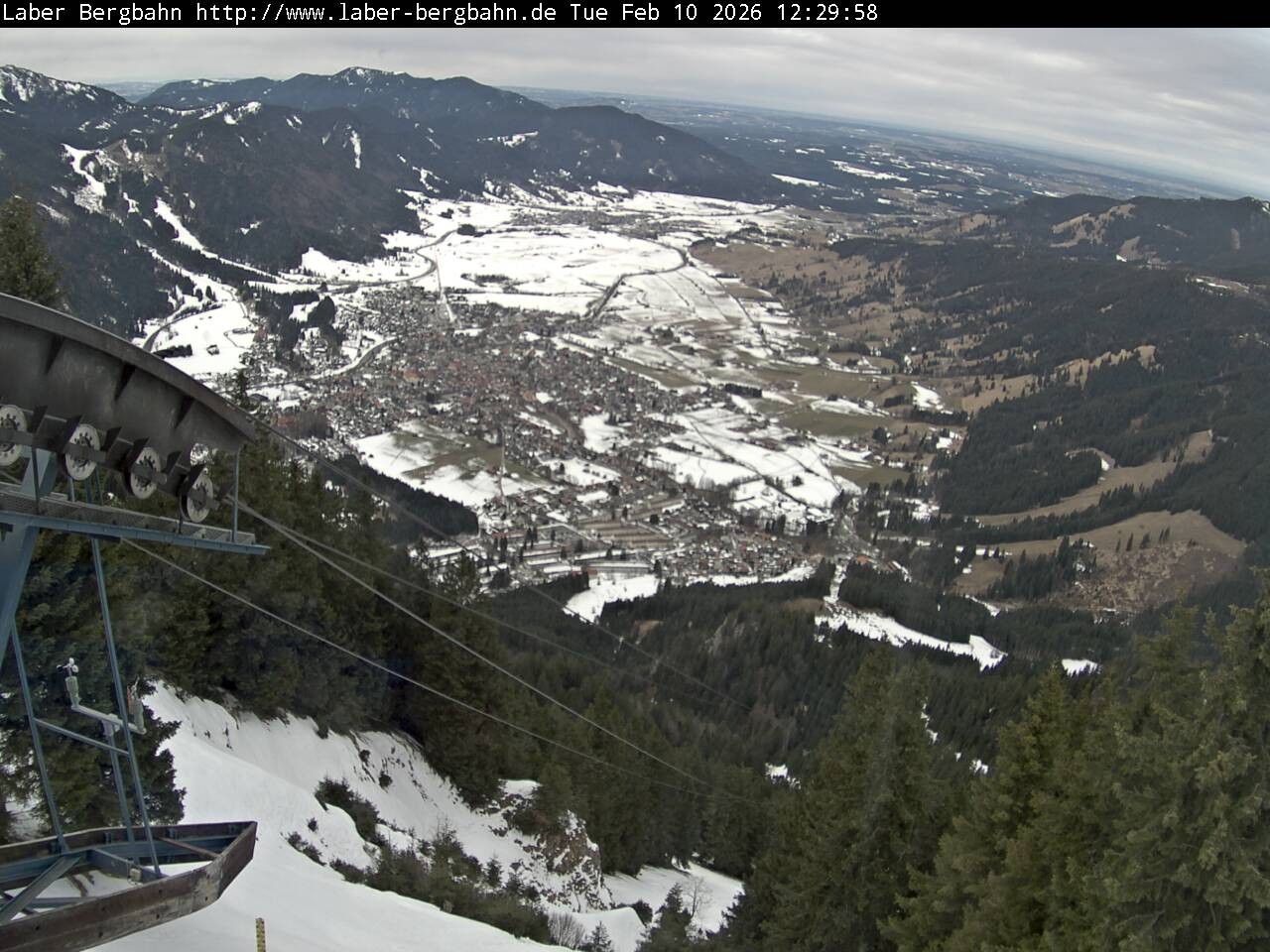 Archiv Foto Webcam Blick auf Oberammergau (Laber Bahn Bergstation)