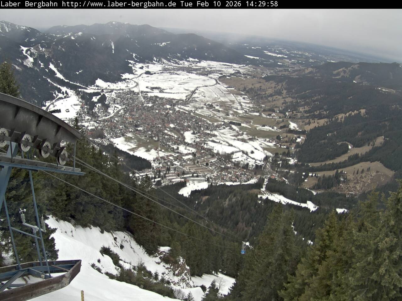 Archiv Foto Webcam Blick auf Oberammergau (Laber Bahn Bergstation)