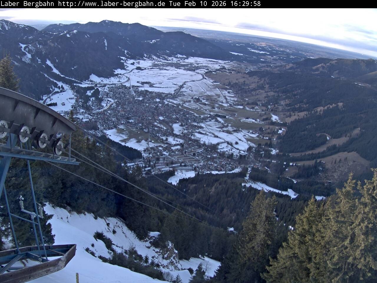 Archiv Foto Webcam Blick auf Oberammergau (Laber Bahn Bergstation)