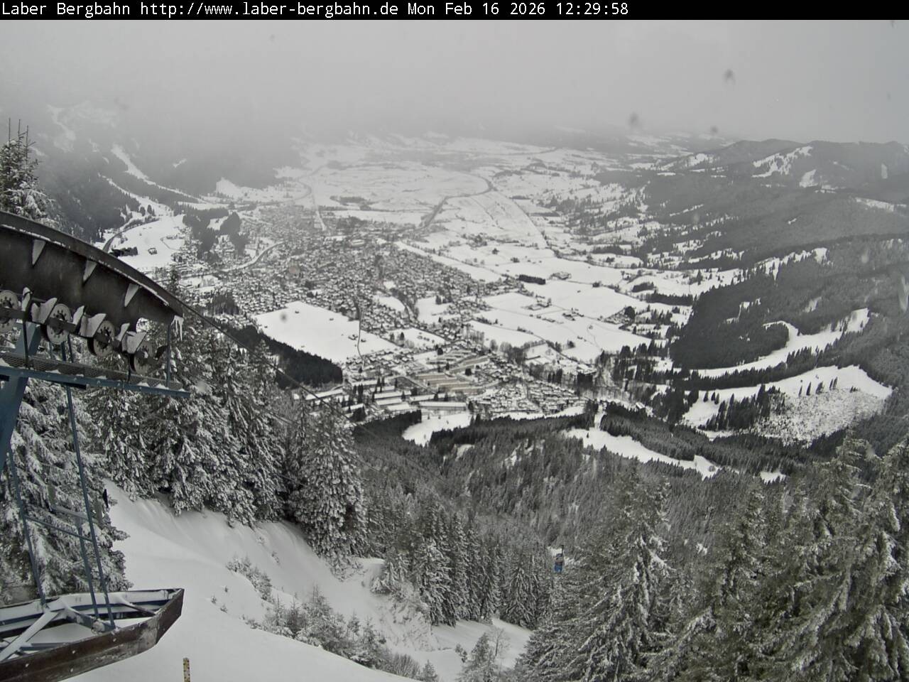 Archiv Foto Webcam Blick auf Oberammergau (Laber Bahn Bergstation)