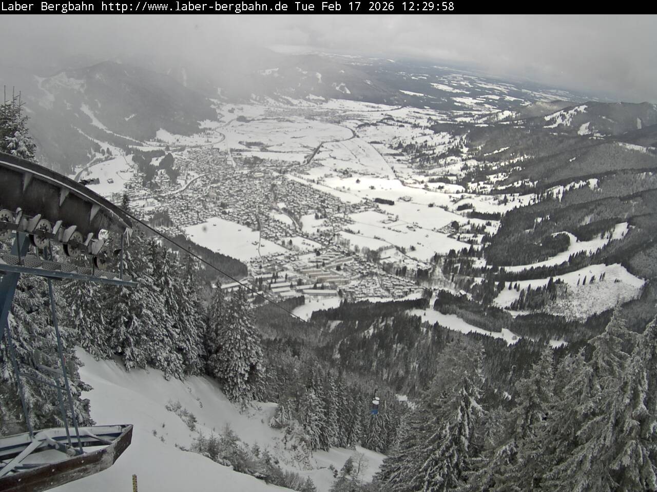 Archiv Foto Webcam Blick auf Oberammergau (Laber Bahn Bergstation)