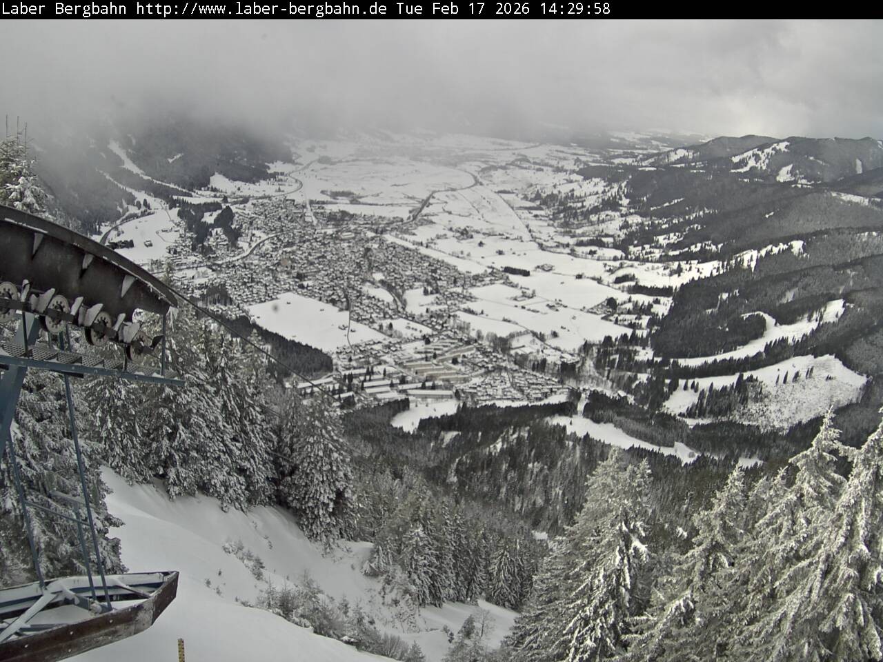 Archiv Foto Webcam Blick auf Oberammergau (Laber Bahn Bergstation)