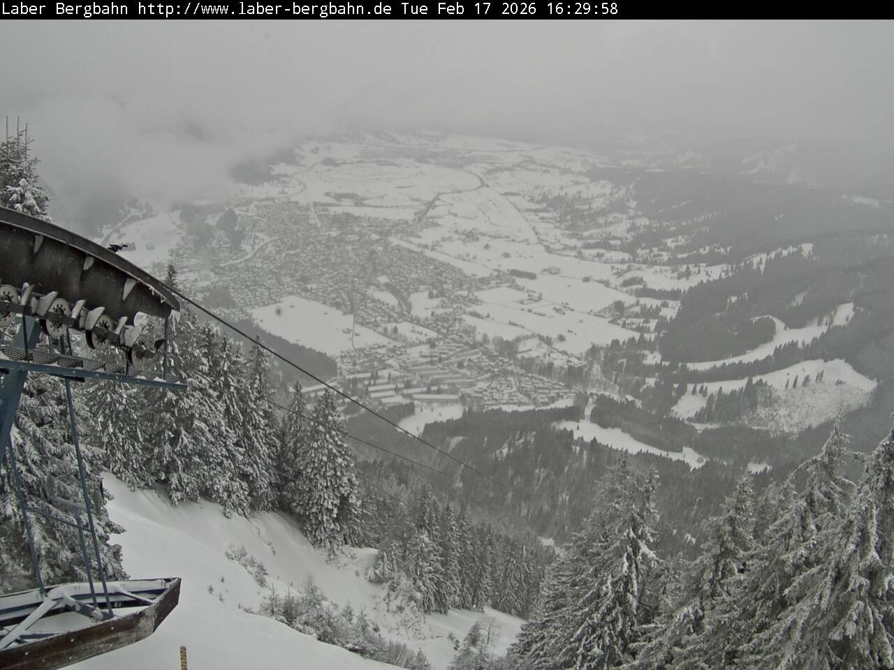 Archiv Foto Webcam Blick auf Oberammergau (Laber Bahn Bergstation)