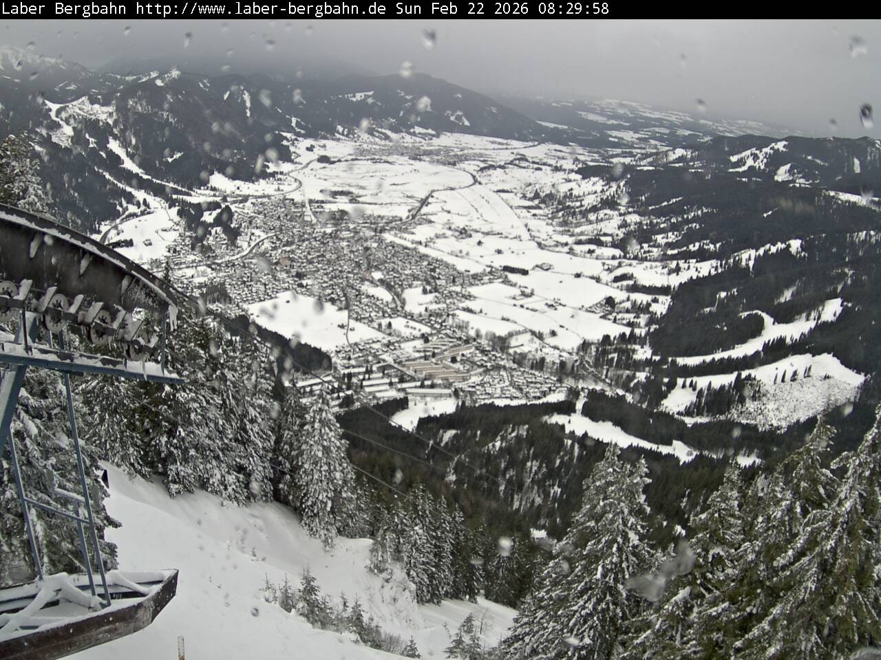 Archiv Foto Webcam Blick auf Oberammergau (Laber Bahn Bergstation)