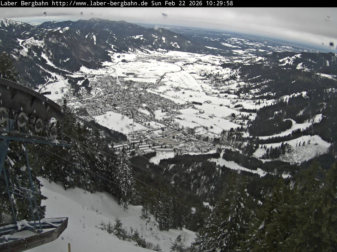 Archiv Foto Webcam Blick auf Oberammergau (Laber Bahn Bergstation)