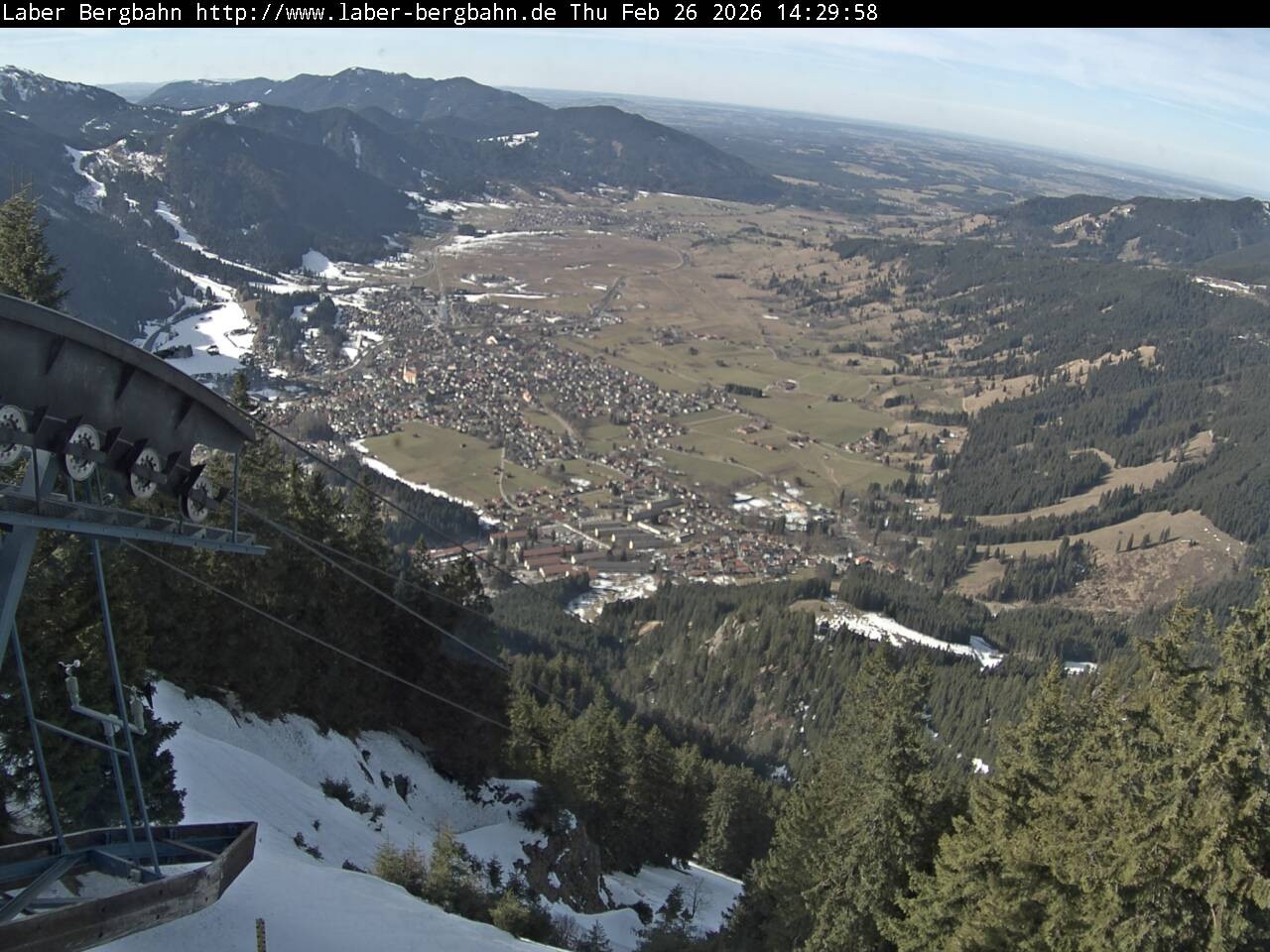 Archived image Webcam View of Oberammergau (Laber Bahn mountain station)