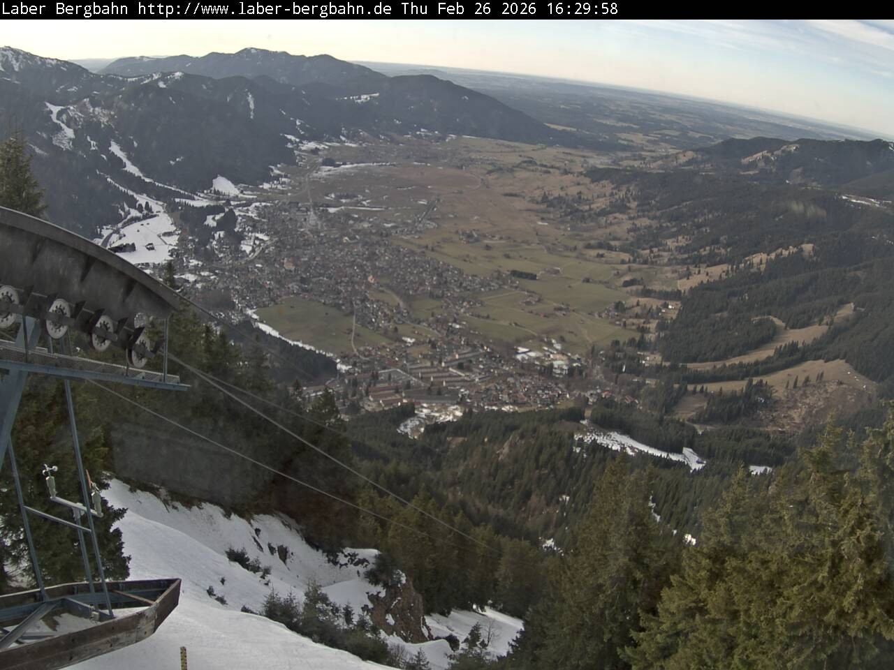 Archived image Webcam View of Oberammergau (Laber Bahn mountain station)