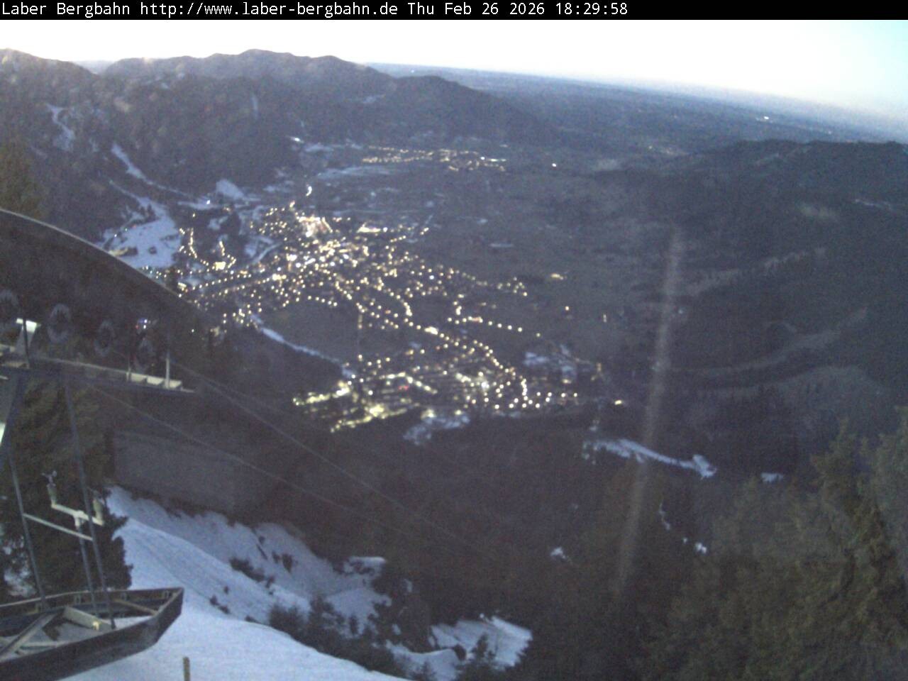 Archived image Webcam View of Oberammergau (Laber Bahn mountain station)