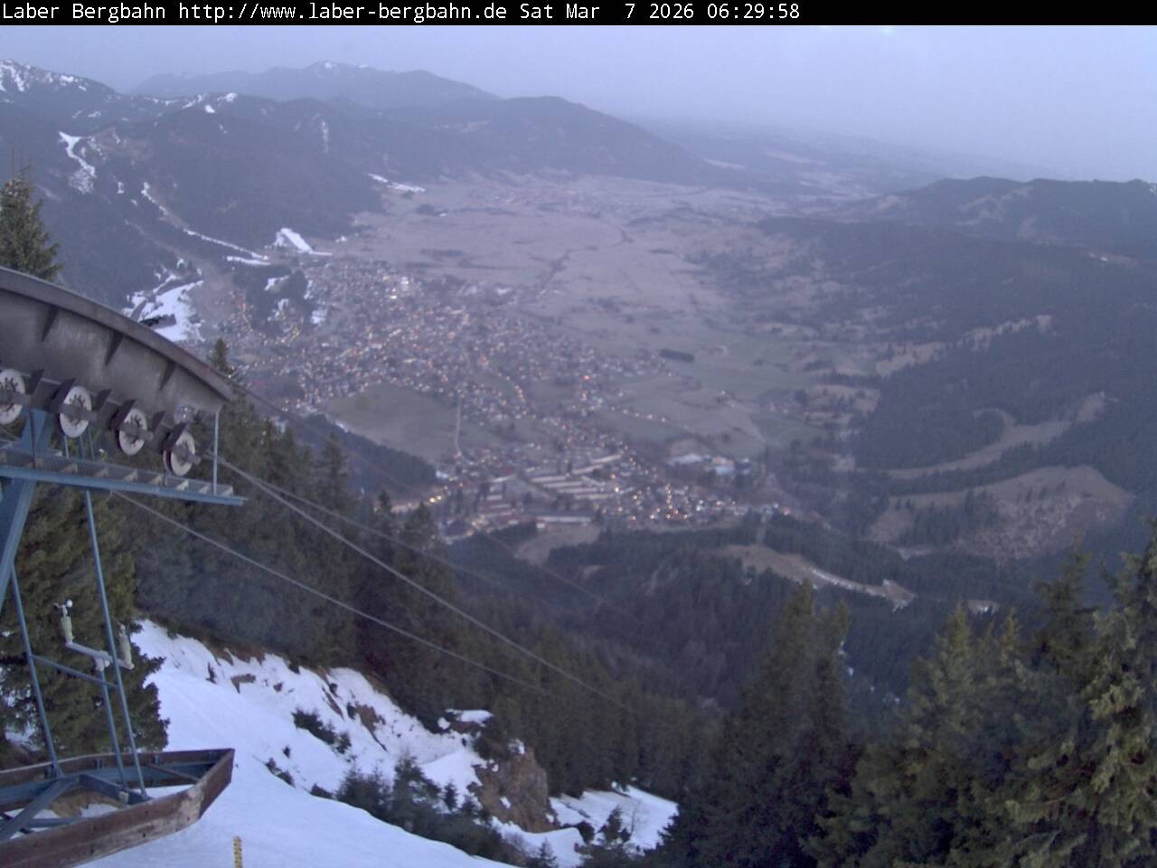 Archiv Foto Webcam Blick auf Oberammergau (Laber Bahn Bergstation)