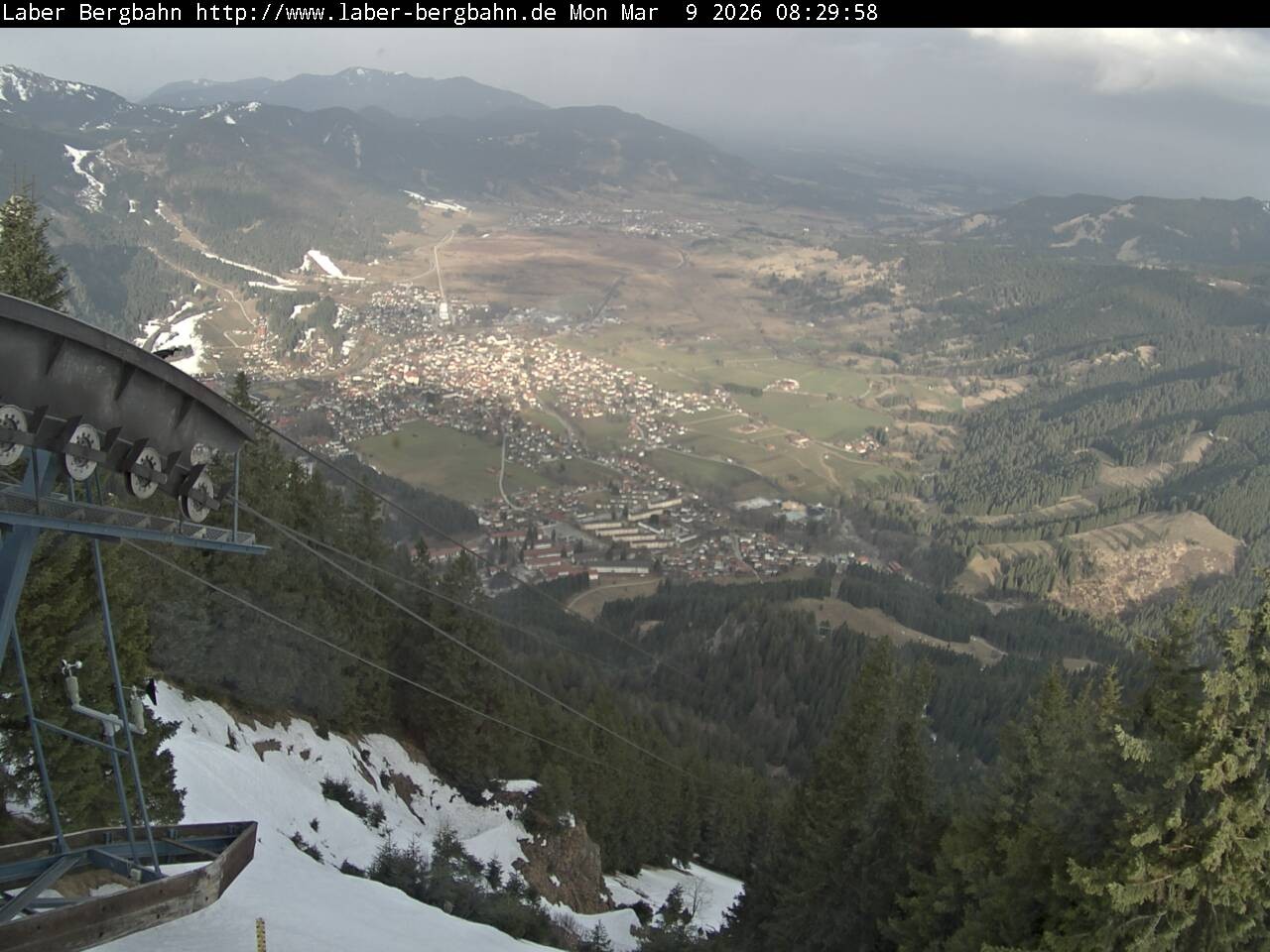 Archiv Foto Webcam Blick auf Oberammergau (Laber Bahn Bergstation)