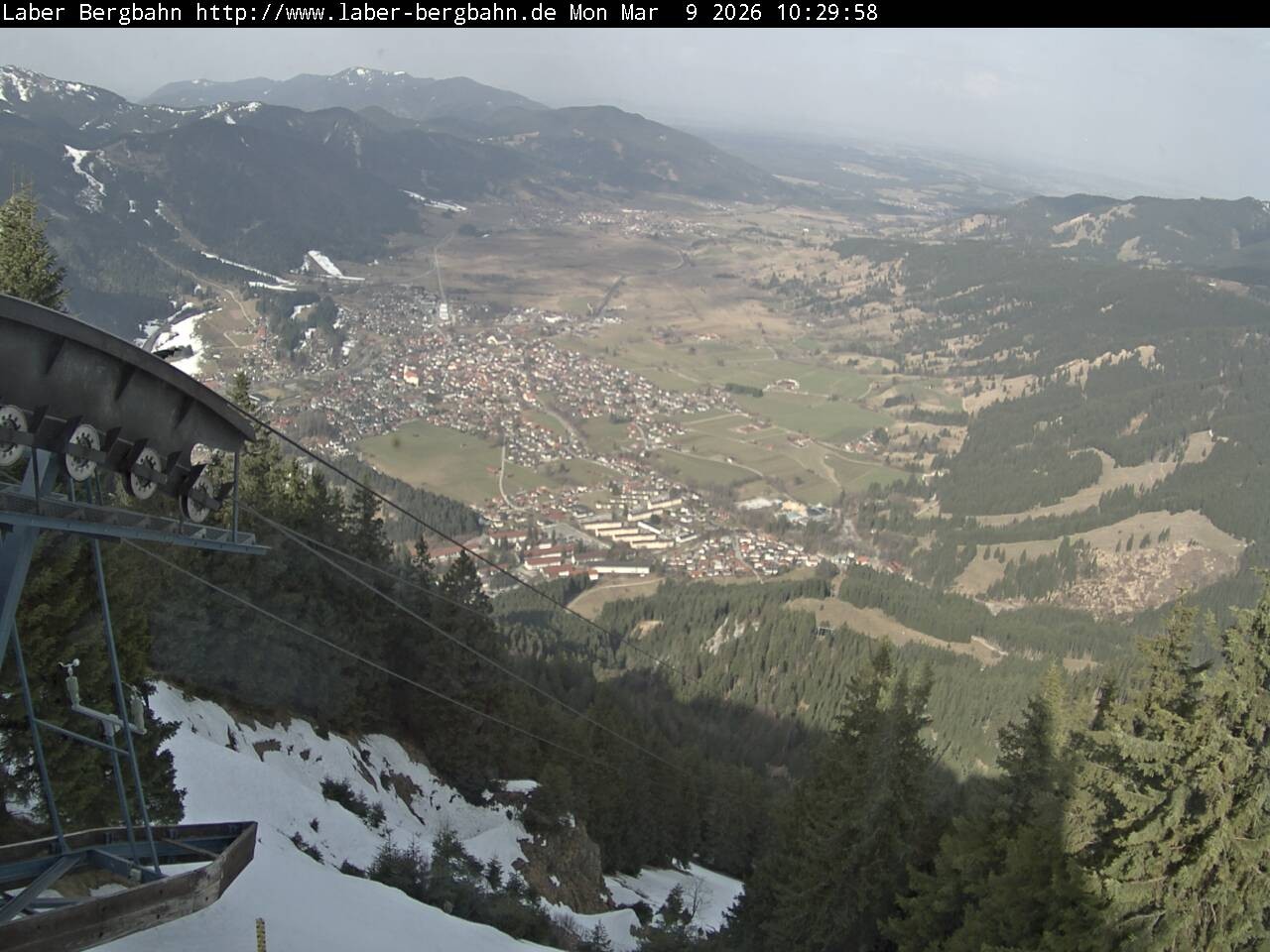 Archiv Foto Webcam Blick auf Oberammergau (Laber Bahn Bergstation)