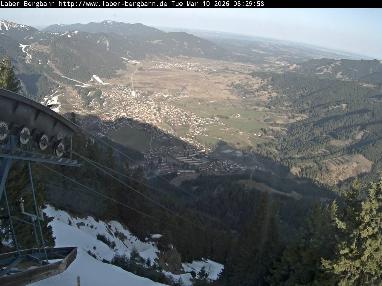 Archiv Foto Webcam Blick auf Oberammergau (Laber Bahn Bergstation)