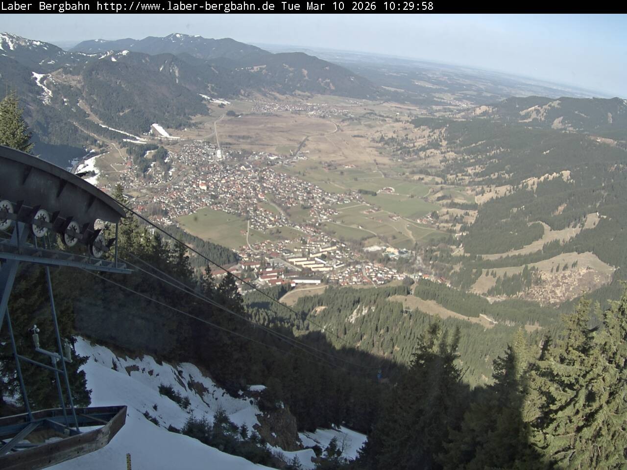 Archiv Foto Webcam Blick auf Oberammergau (Laber Bahn Bergstation)