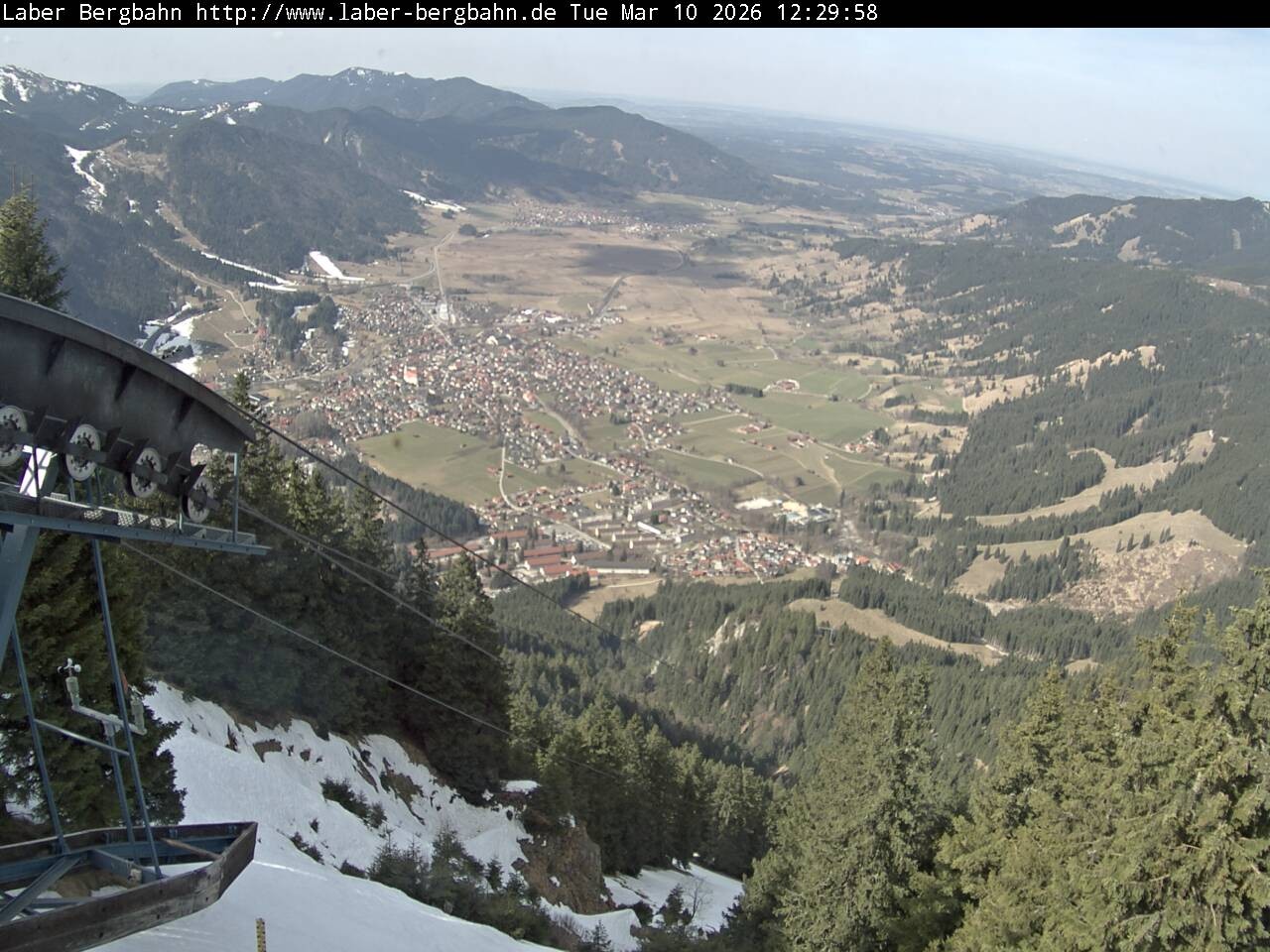 Archiv Foto Webcam Blick auf Oberammergau (Laber Bahn Bergstation)