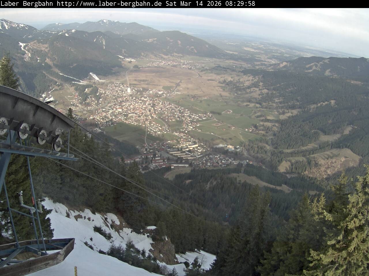 Archiv Foto Webcam Blick auf Oberammergau (Laber Bahn Bergstation)
