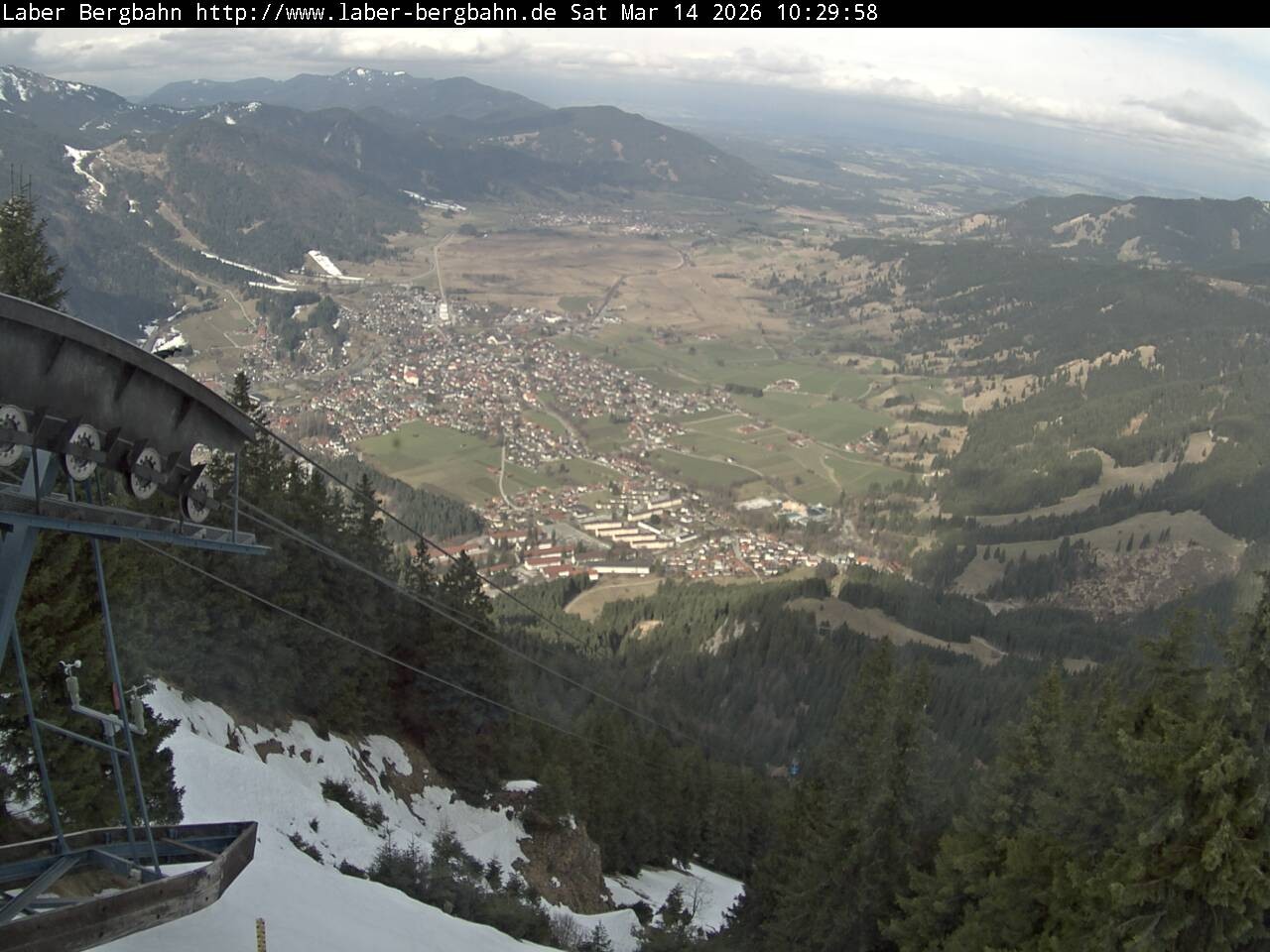 Archiv Foto Webcam Blick auf Oberammergau (Laber Bahn Bergstation)