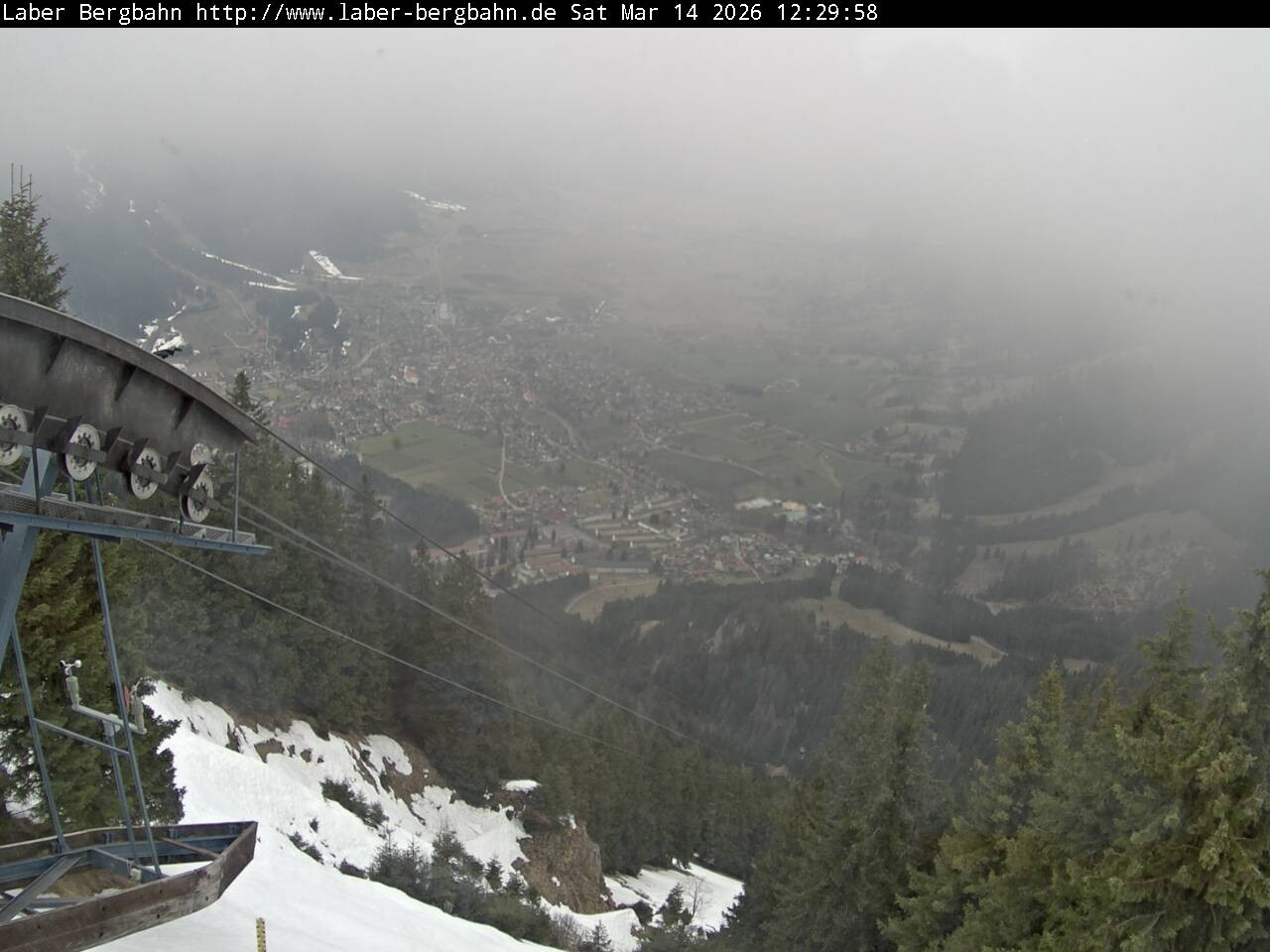 Archiv Foto Webcam Blick auf Oberammergau (Laber Bahn Bergstation)