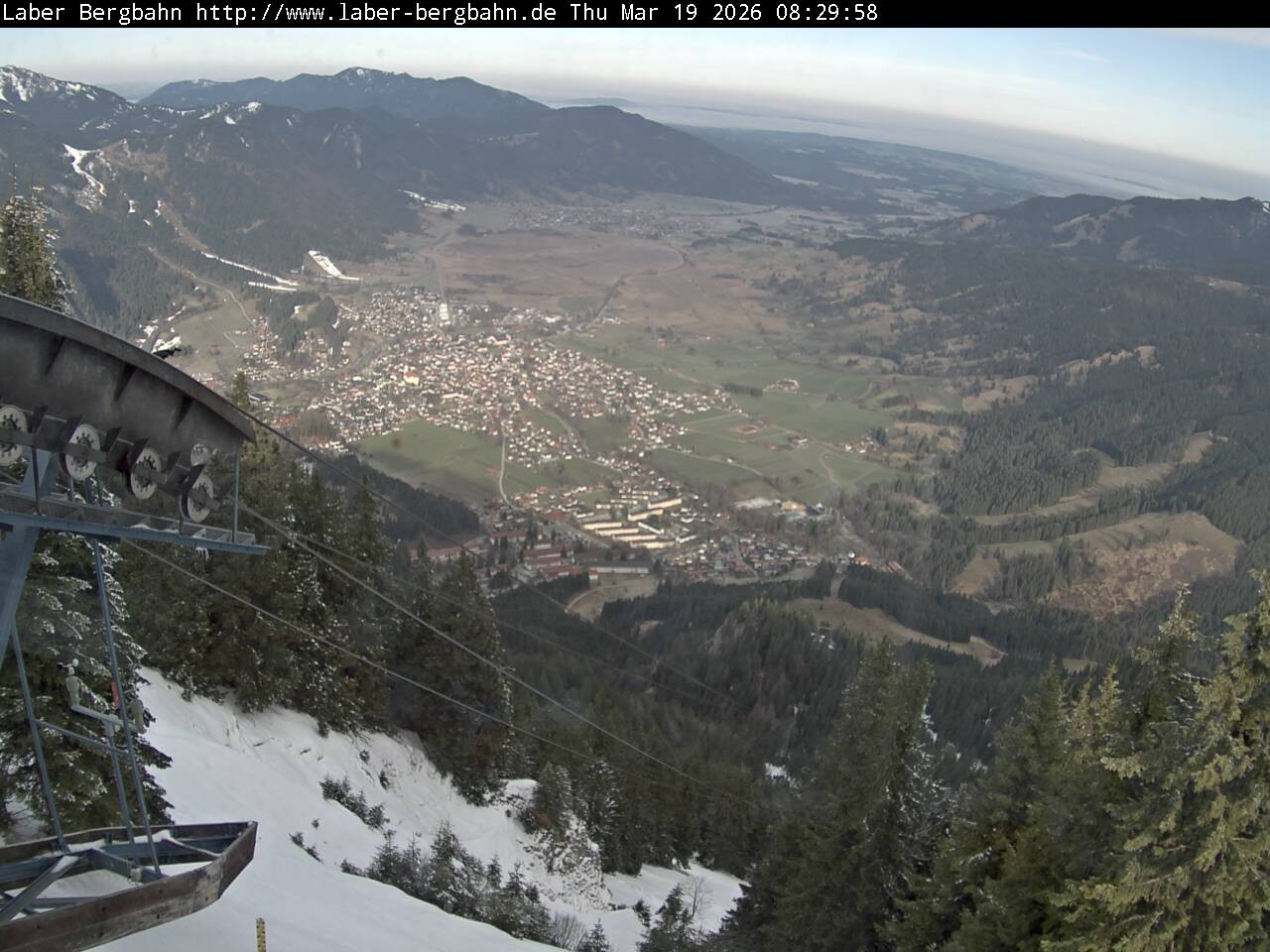 Archived image Webcam View of Oberammergau (Laber Bahn mountain station)