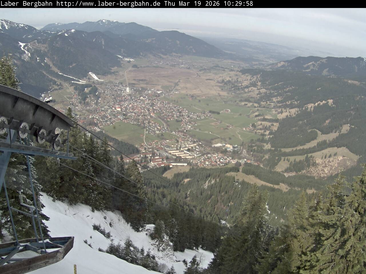 Archived image Webcam View of Oberammergau (Laber Bahn mountain station)