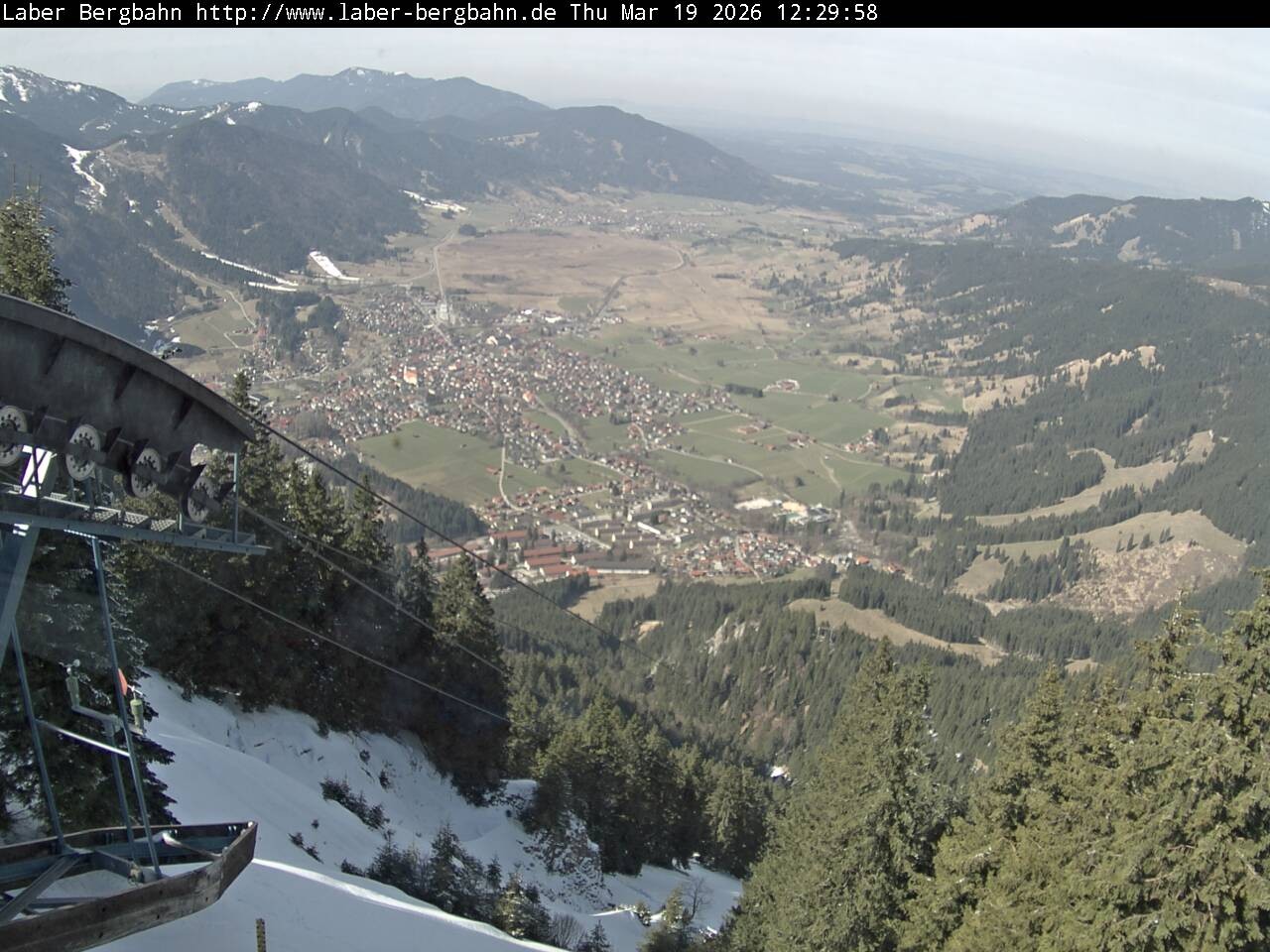 Archived image Webcam View of Oberammergau (Laber Bahn mountain station)