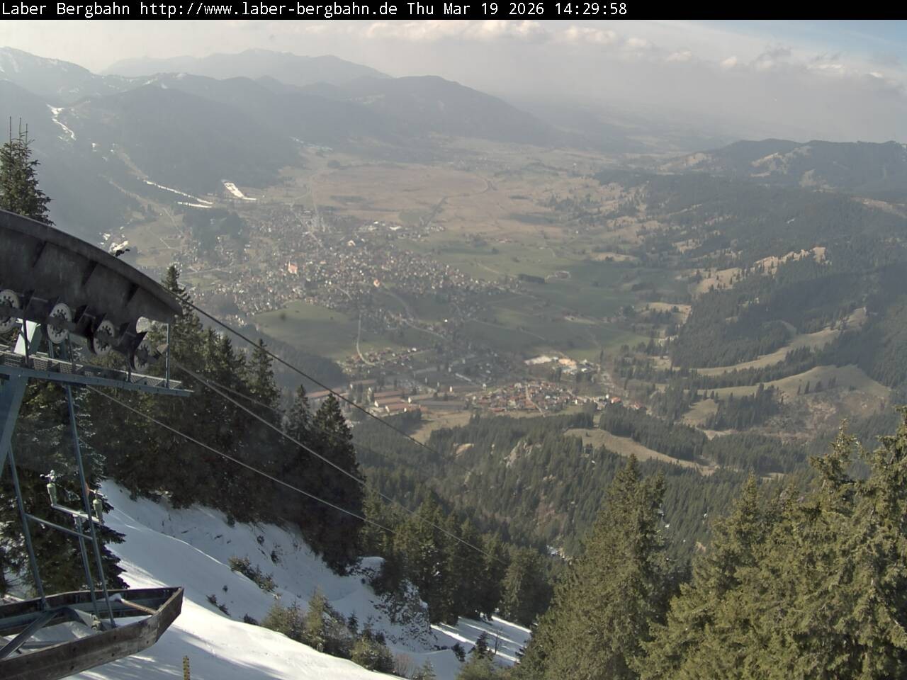 Archived image Webcam View of Oberammergau (Laber Bahn mountain station)