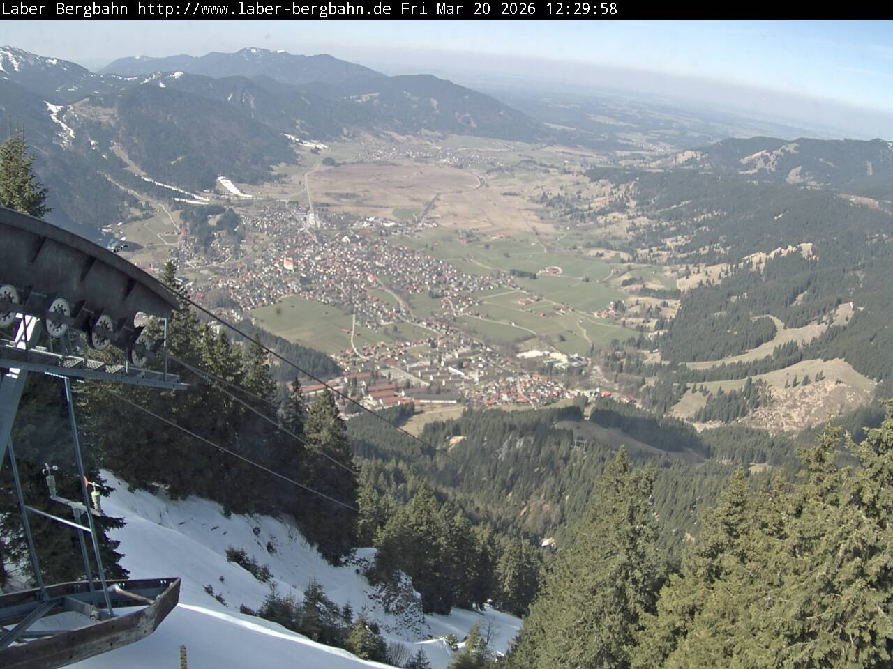 Archiv Foto Webcam Blick auf Oberammergau (Laber Bahn Bergstation)
