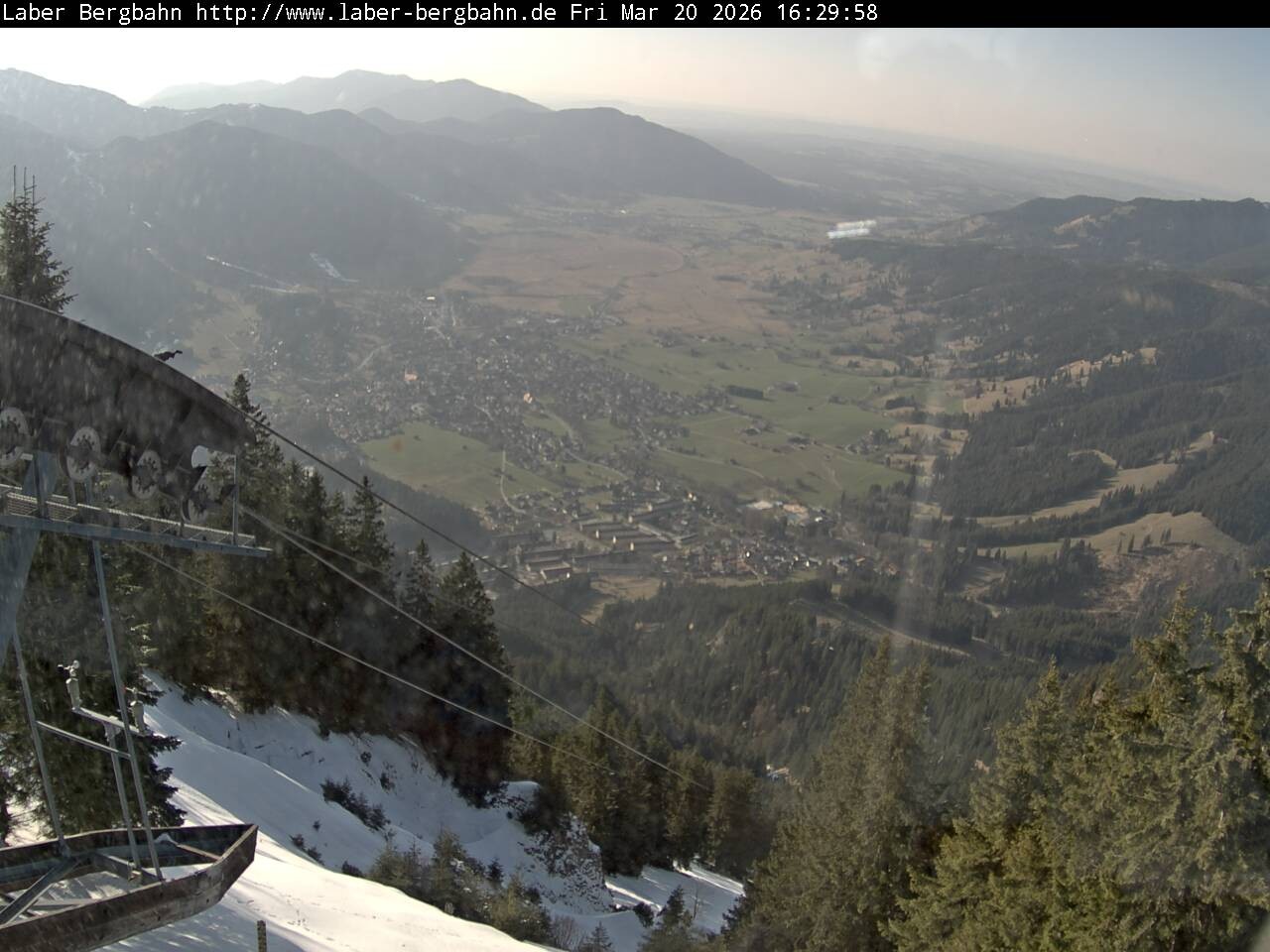 Archiv Foto Webcam Blick auf Oberammergau (Laber Bahn Bergstation)