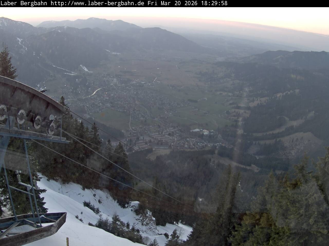 Archived image Webcam View of Oberammergau (Laber Bahn mountain station)