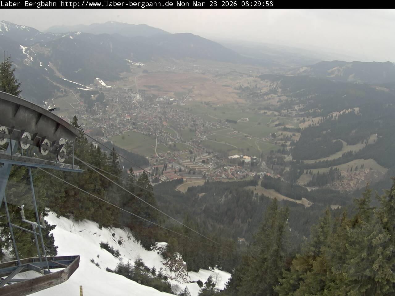 Archived image Webcam View of Oberammergau (Laber Bahn mountain station)