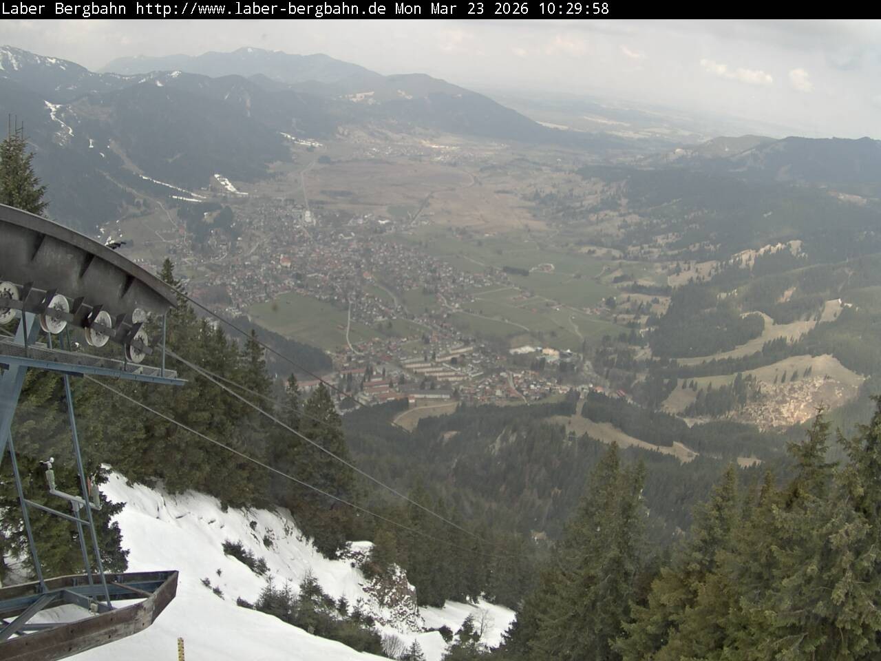 Archived image Webcam View of Oberammergau (Laber Bahn mountain station)