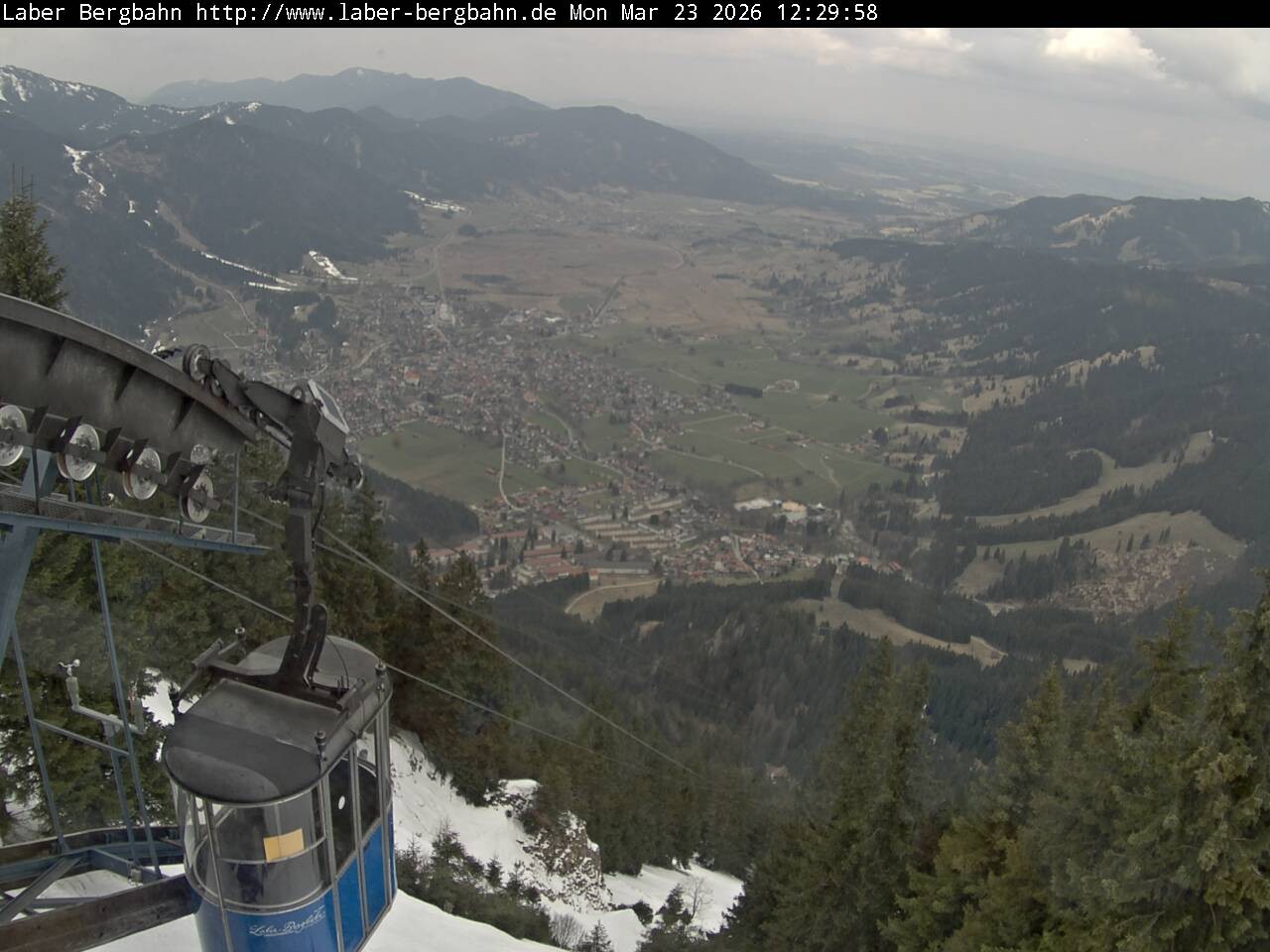 Archived image Webcam View of Oberammergau (Laber Bahn mountain station)