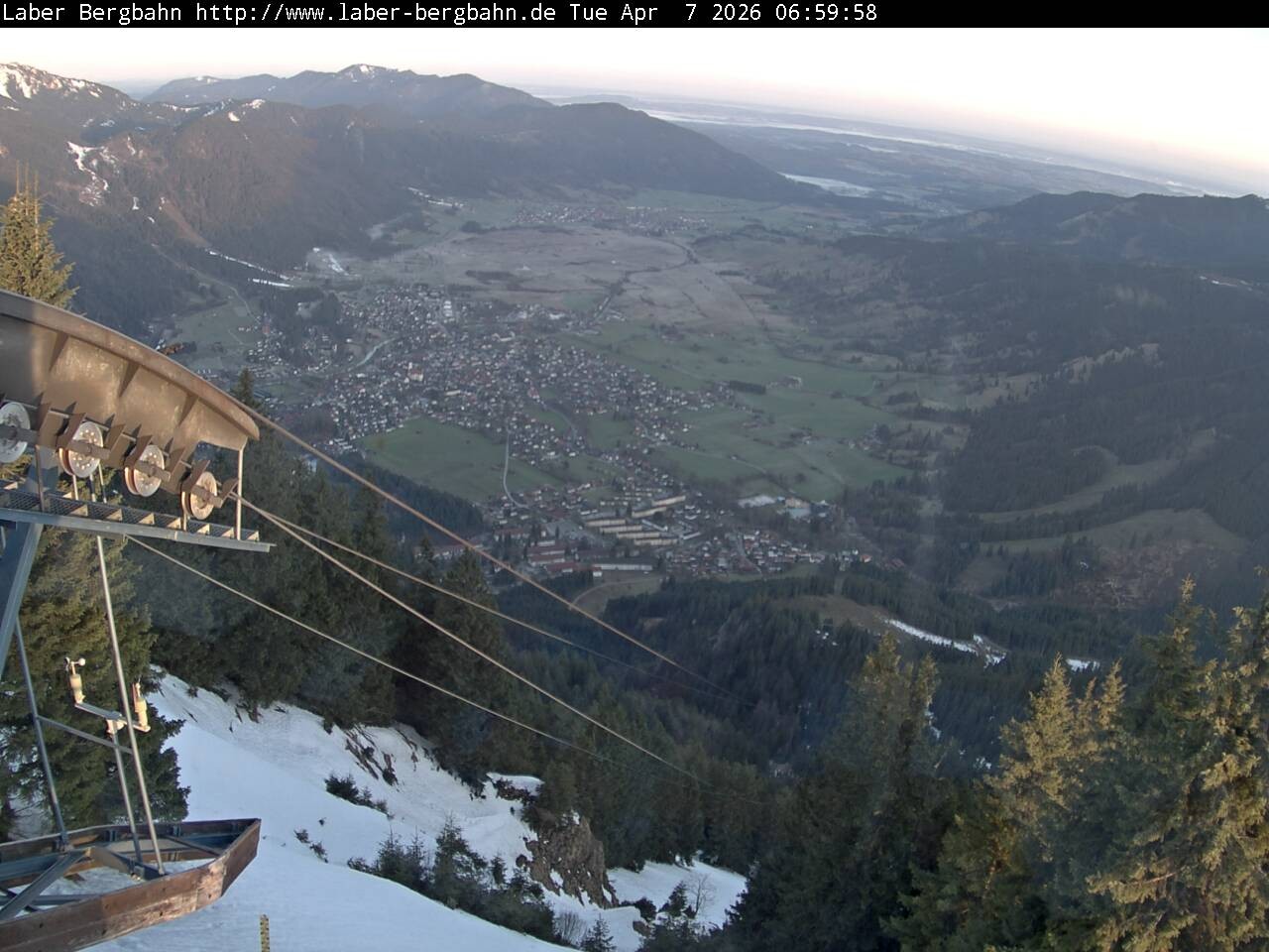 Archiv Foto Webcam Blick auf Oberammergau (Laber Bahn Bergstation)