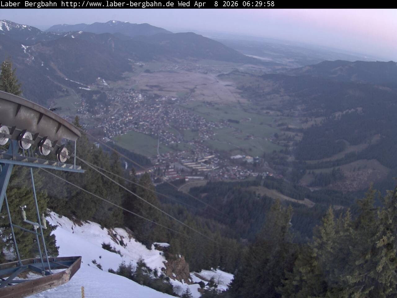 Archiv Foto Webcam Blick auf Oberammergau (Laber Bahn Bergstation)