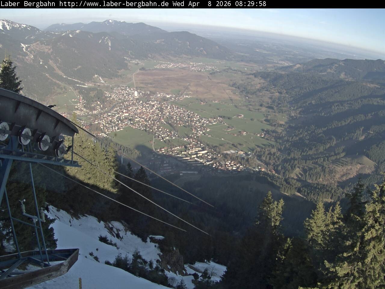 Archiv Foto Webcam Blick auf Oberammergau (Laber Bahn Bergstation)