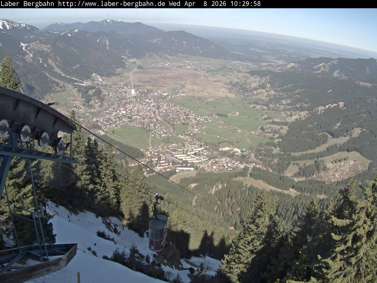 Archiv Foto Webcam Blick auf Oberammergau (Laber Bahn Bergstation)
